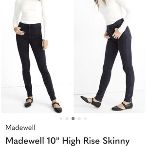 Madewell Dark Blue High Rise Skinny Jeans